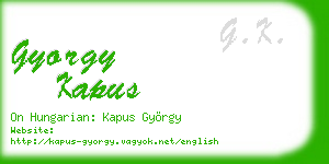 gyorgy kapus business card